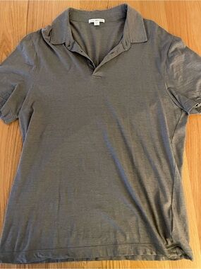 James Perse Men's Gray Polo Shirt size 0